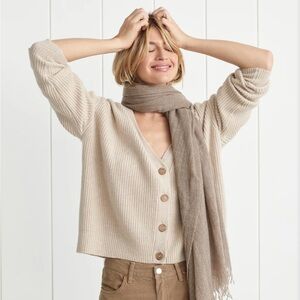 Jenni Kayne - Cropped Cashmere Cocoon Cardigan in Oatmeal - XS